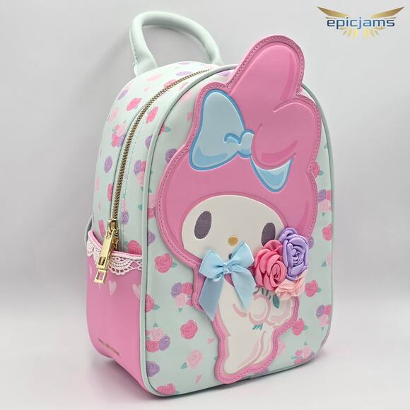 Sanrio Hello Kitty and Friends My Melody Pastel Floral Mini Backpack Bag New - Picture 3 of 6